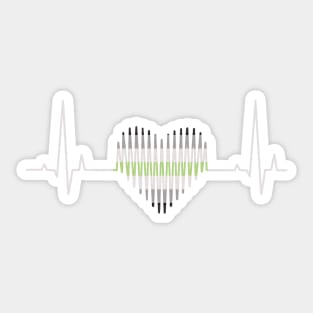 Agender heartbeat Sticker